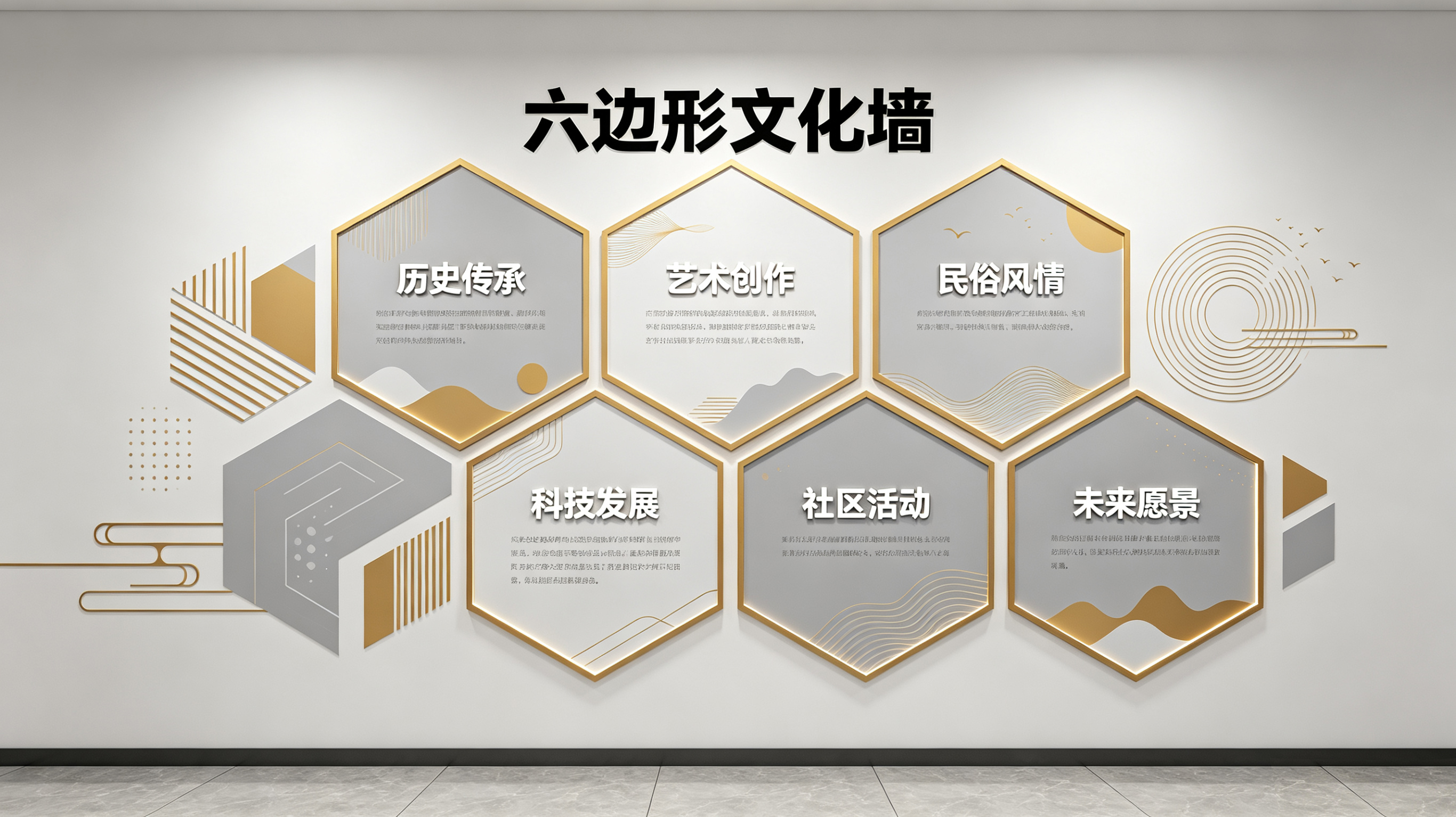 南城企业文化墙 | 六边形信息美学